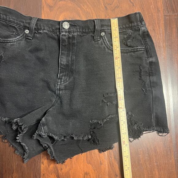 Aerie black denim distressed shorts size medium - Picture 6 of 9